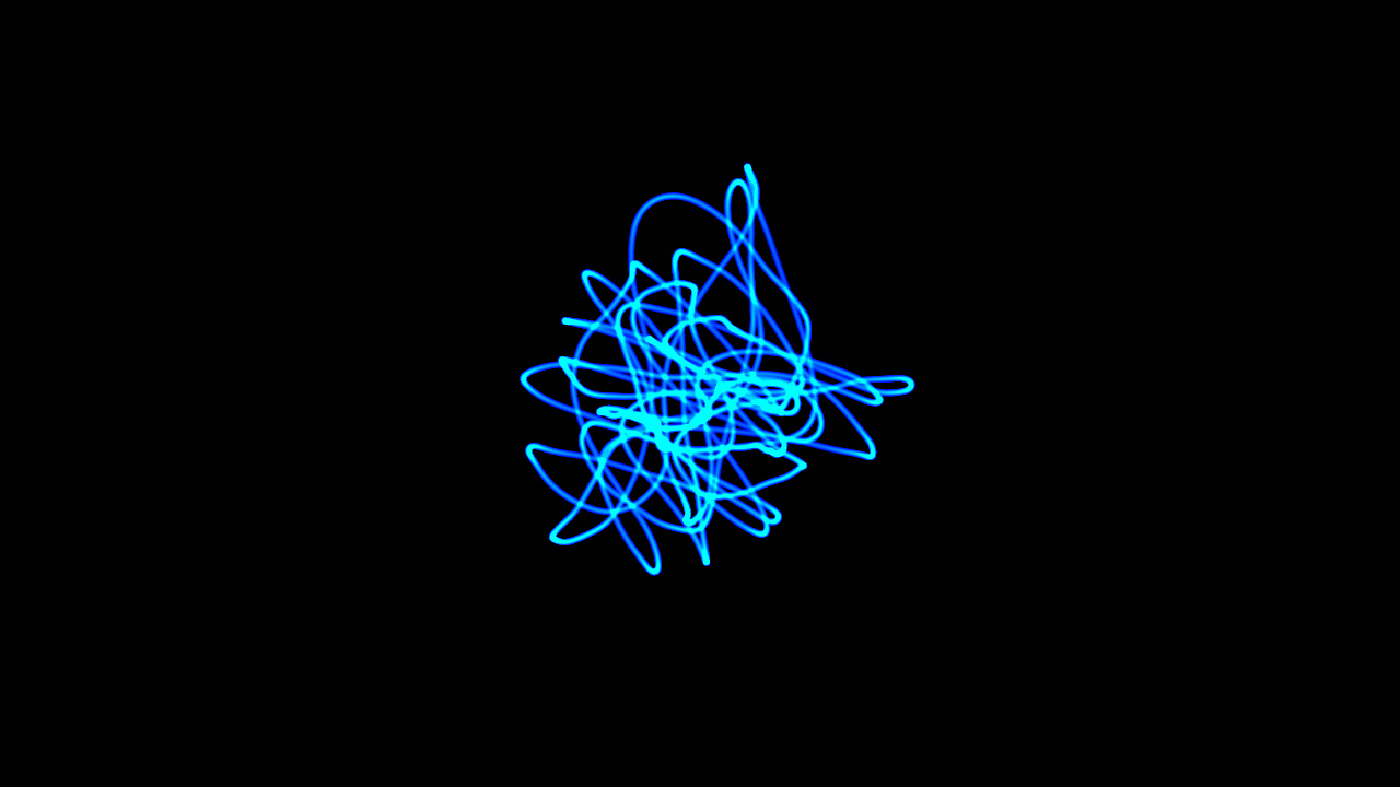 Frances Young_EXPLORE artist_photo of an Oscilloscope screen - a squiggly blue line that resembles a ball of light